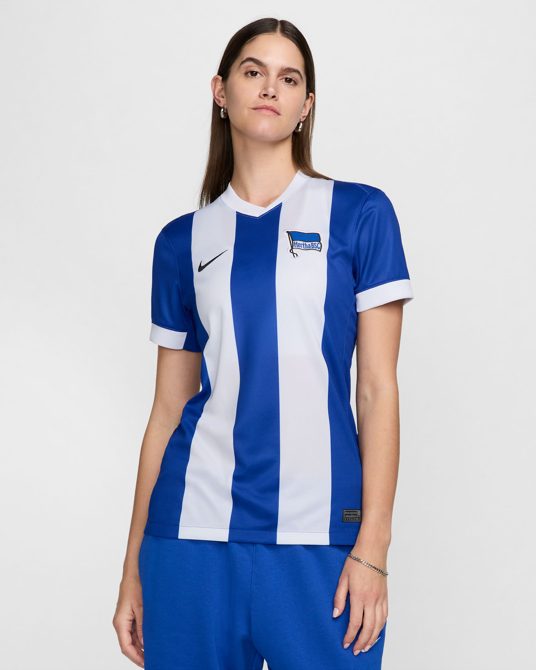 HERTHA BSC サッカーユニフォーム 半袖 Hertha BSC 2024/25 Stadium Home Women's Nike Dri-FIT Football